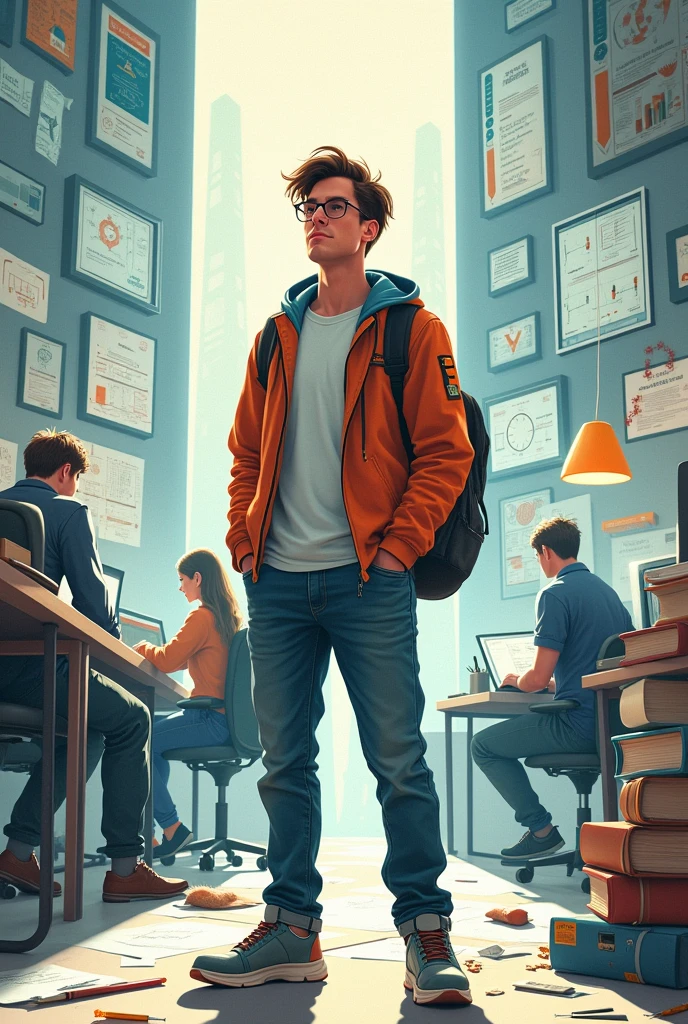 make a drawing poster showing a holistic view of your life , the theme is to become a engineer