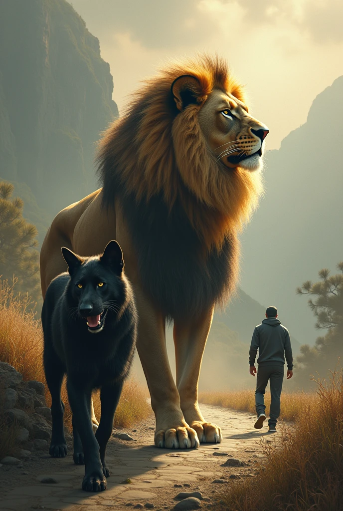 A lion King and tiger Woods road to recovery and black dog and black cat all dengerous
