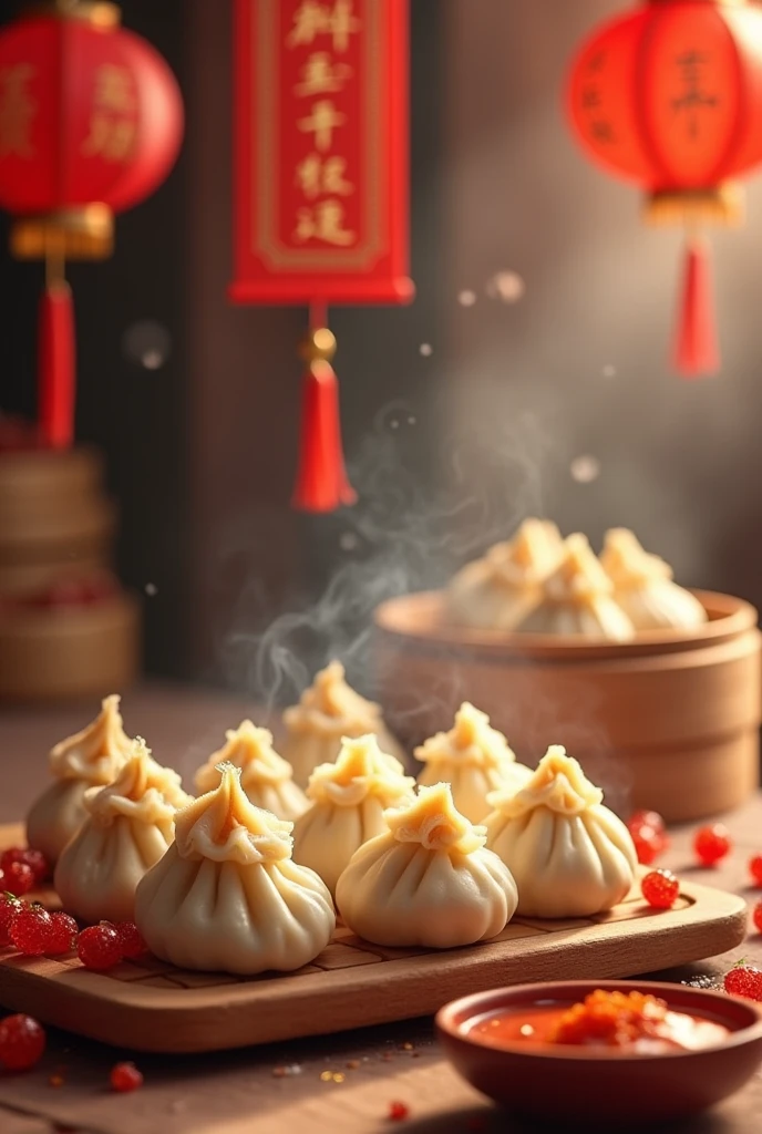 Momos and little red sous style banners