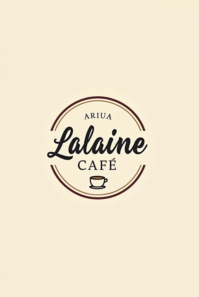 Coffee shop logo with "Lalaine" & "Café" being the name +has to be in circle logo (add a coffee cup on the logo)