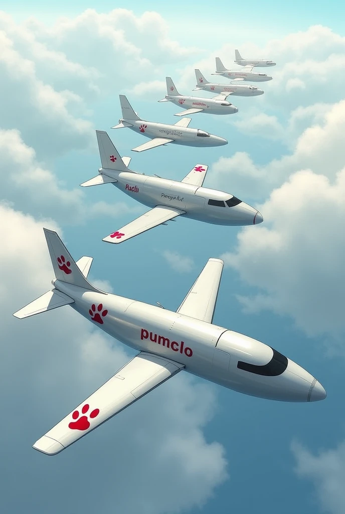 Spawns multiple planes that have the marking that says pumclo and that has a red cat footprint