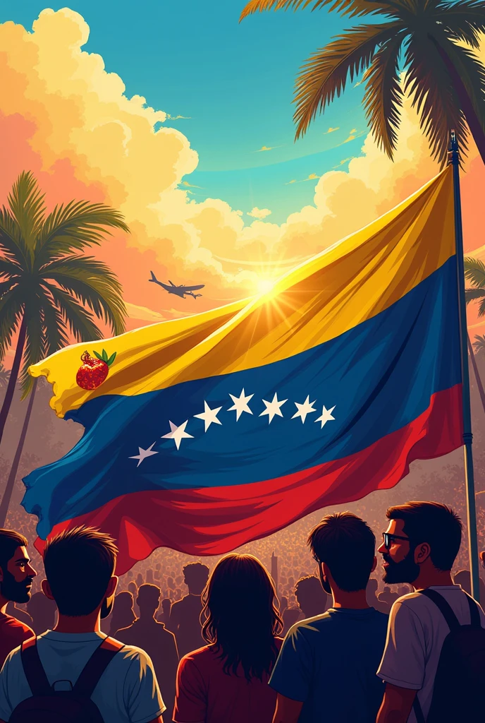 Liberal political movement of Venezuela. Must contain the colors yellow, blue and red. Do not place stars.