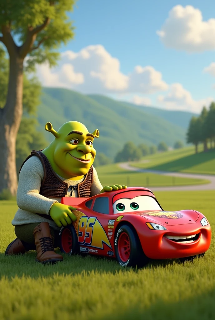 Shrek and McQueen Sits 