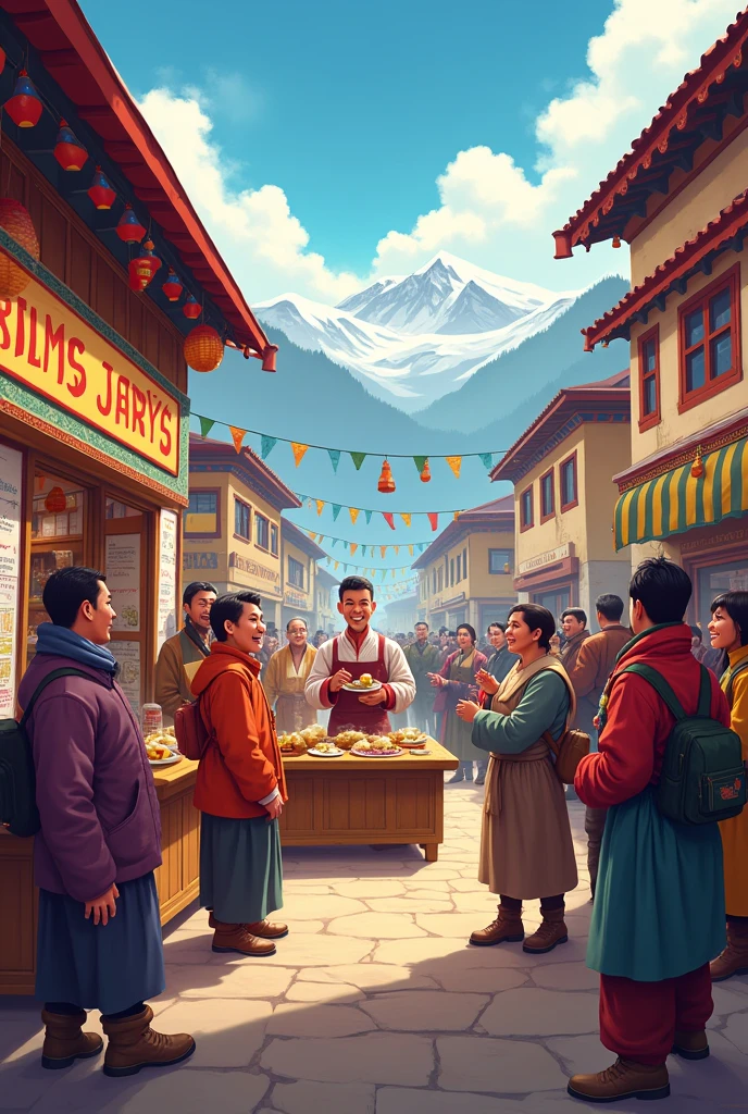 Advertisement banner for momos shop 
