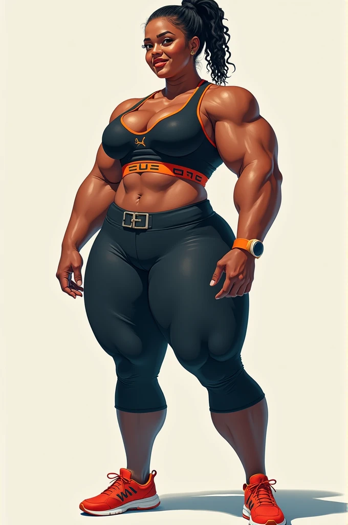 Big  woman in sportswear 