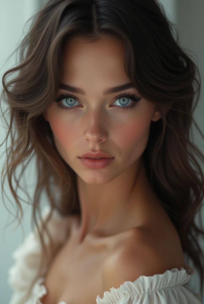 Sexy woman with blue eyes