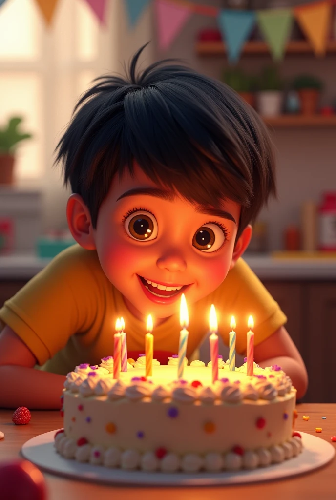 A cake
name Shraddii
Blowing the candles off
