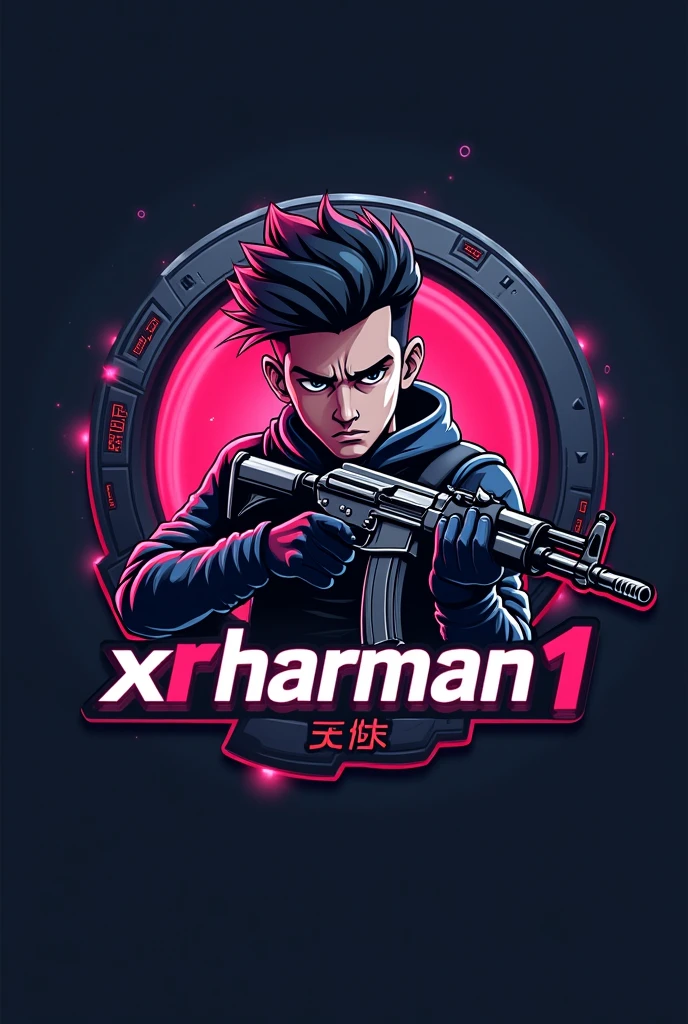 Xr_harman_1 instagram id hd font with future style with ak 47 gun boy logo