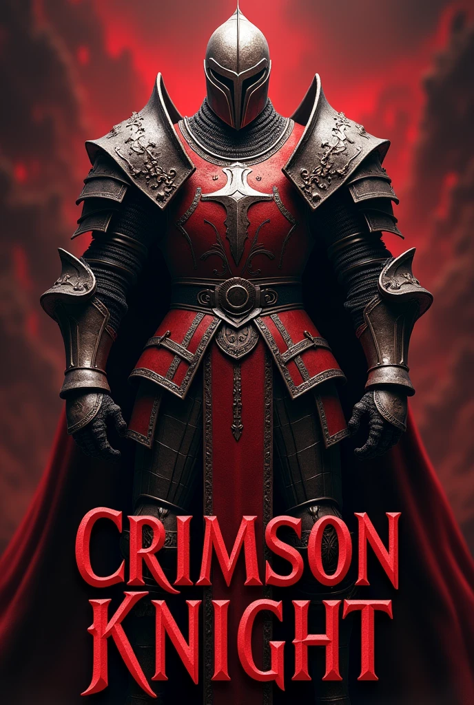  Crimson Knight logo with title in front as realistic 