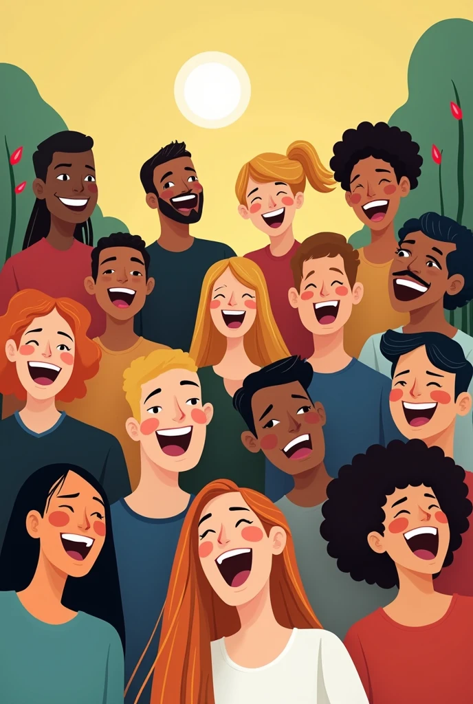 Visual communication on importance of laughing