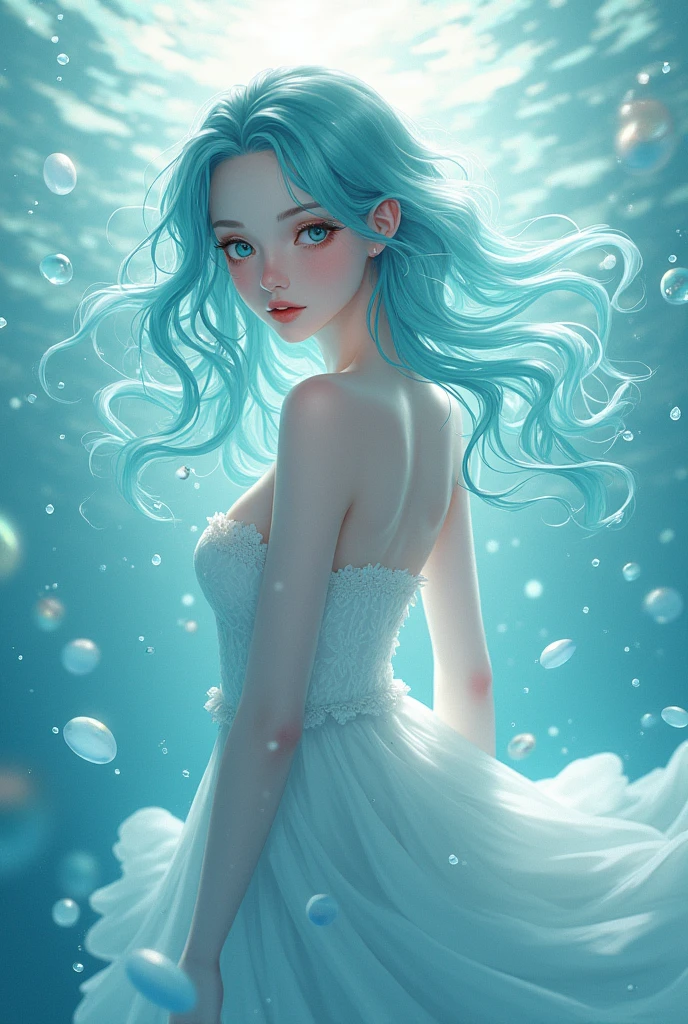 Anime wallpaper watery girl