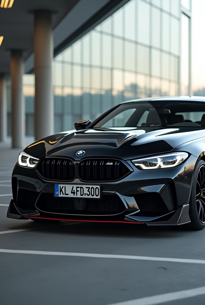Black bmw car with sports kit number plate number kl 46 d 3300