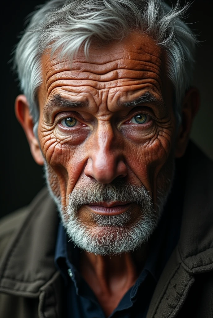 rajoute moi du grain, que le visage soit moins lisse