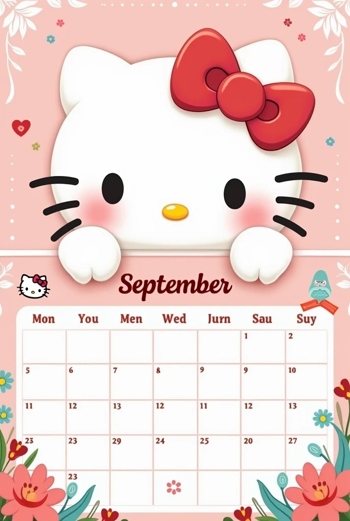 Hello kitty calendar 2024 september