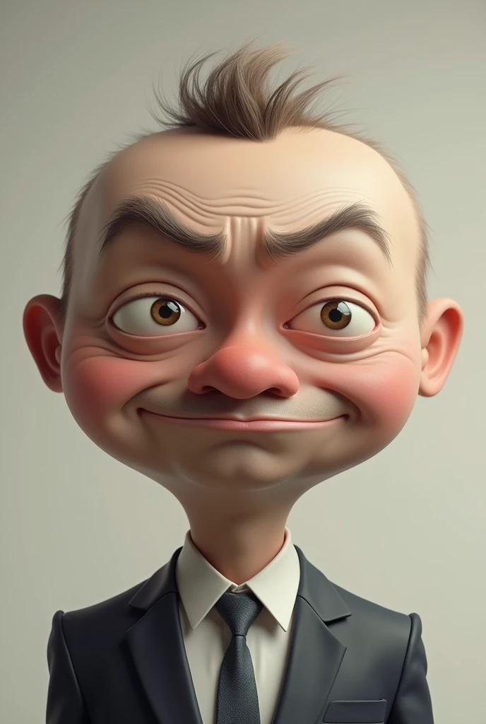  رجل مضحك راسها كبير ينظر الى الامام ‏realistic, real, high resolution detail, full photo like real 