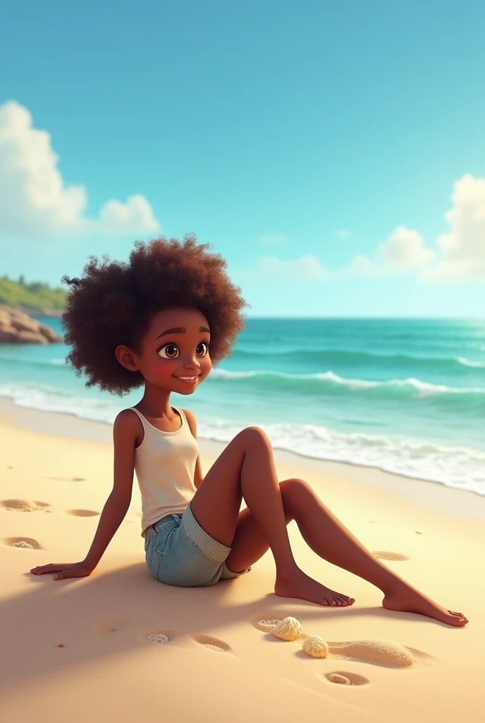 african girl in a beach