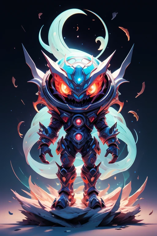 Create images of monsters from outer space.. The body is transparent and can be seen through. The image is sharp and detailed., with beautiful colors.. With arms, leg, eyes, mouth, พื้นหลังสีlegว