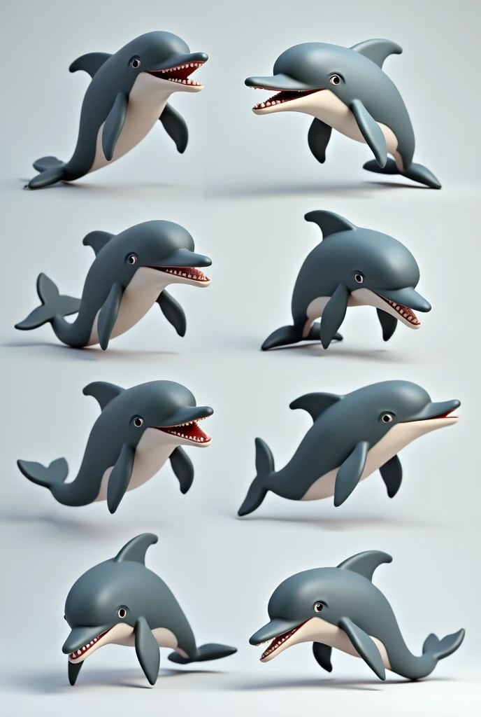 3D DOLPHIN, different anger - 10 options