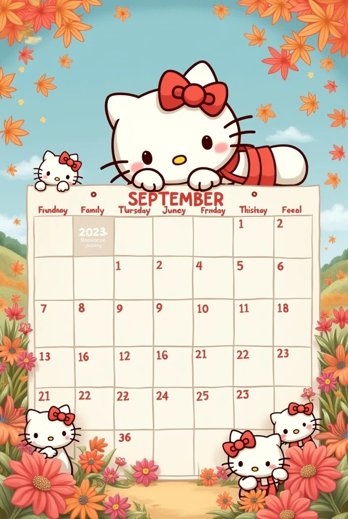 Hello Kitty Calendar September 2024