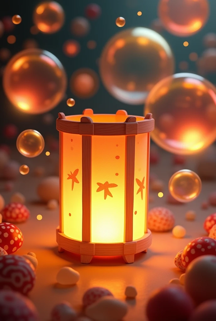 Draw a lantern with bubbles circling around it. Each bubble can be colored with different flag colors.