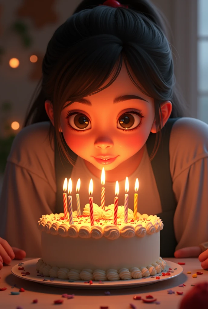 Blowed candles on cake