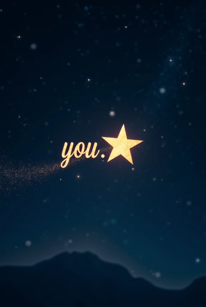 Night time sky with star attached to a word of Y