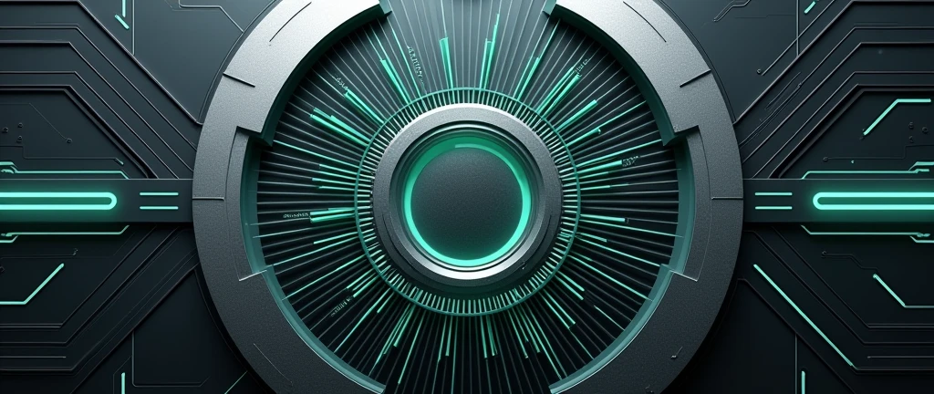 Create a profile picture with a futuristic and technological theme. El fondo debe tener un patrón sutil de circuitos o una textura metálica en tonos gray oscuro o steel blue. The central element should be a stylized symbol that combines geometric shapes and circuit patterns., suggesting a flow of energy or pattern of growth. Use metallic tones like silver, gray, steel blue, or neon green. The text 'Solon Protos' should appear in a modern and futuristic typeface, with a sans-serif font and clean lines. The image should be abstract and convey a sense of technological advancement and perfection..