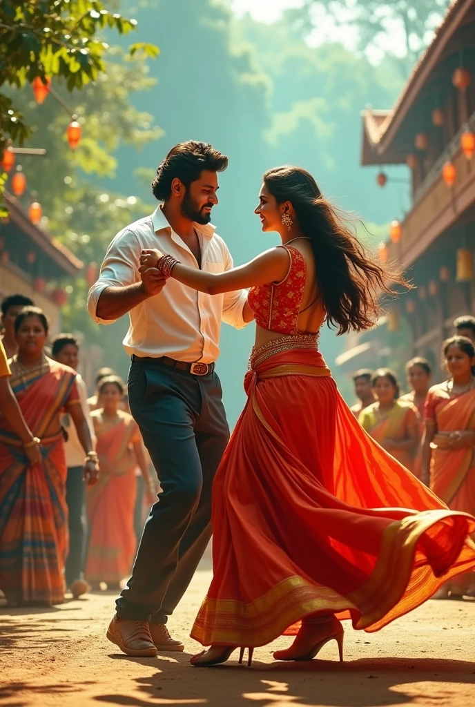 Allu Arjun and rashmika mandaana in pushpa 2 dancing in Tamil song