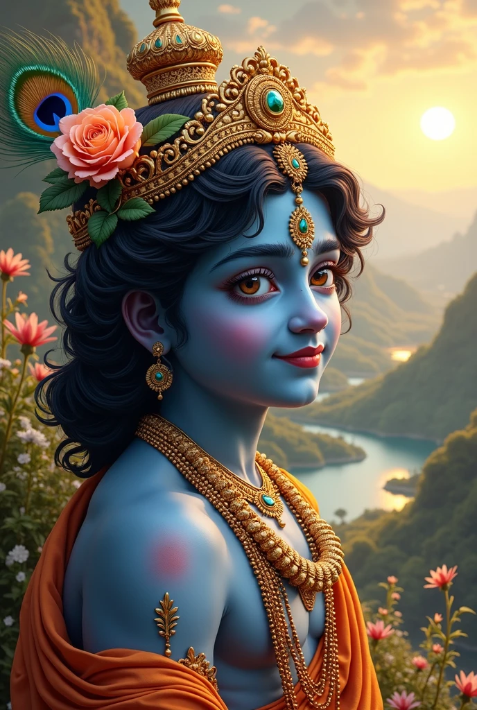 Make a beautiful image of lord krishna 