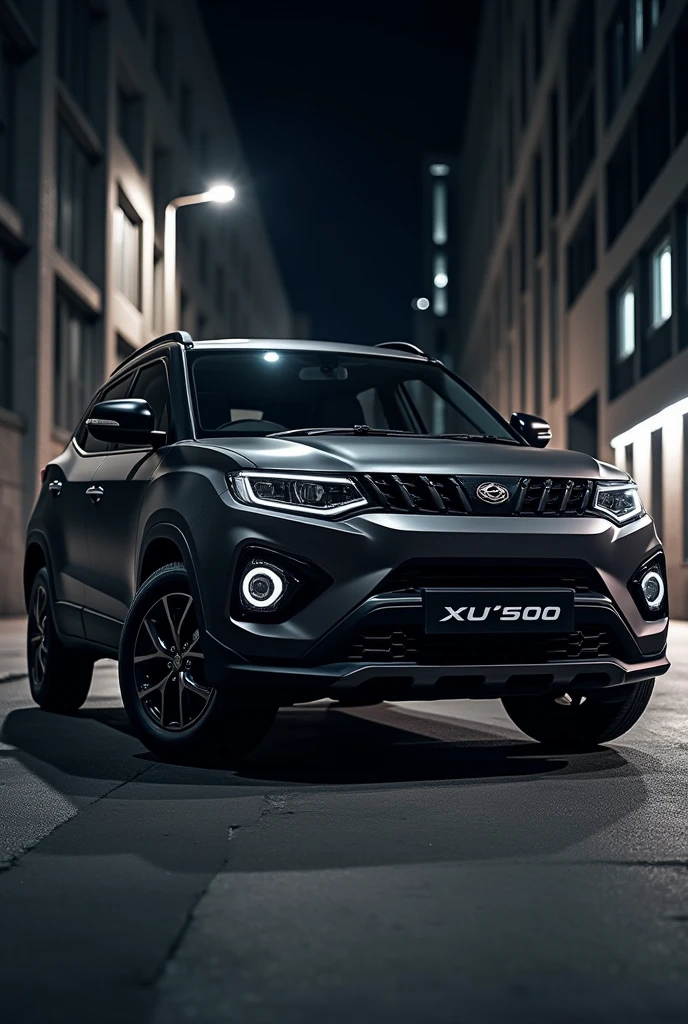 Show me a mahindra xuv 500 in matte black 