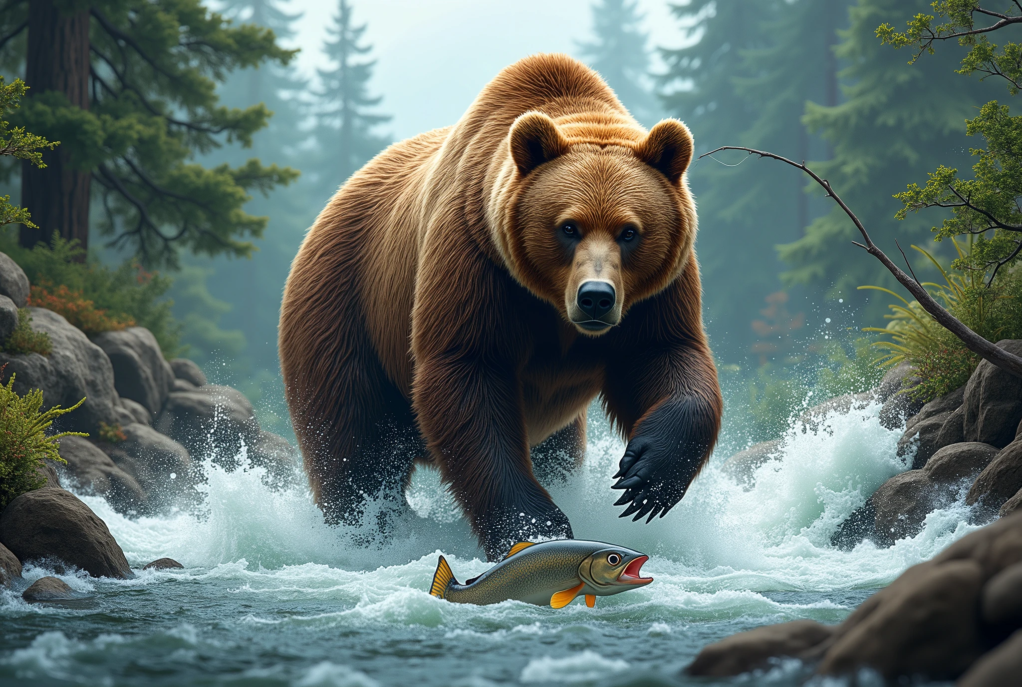 Brown Bear, fish,