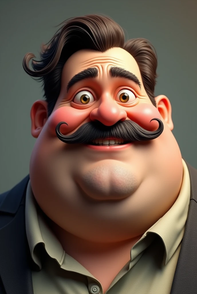 Create a realistic overweight mustachioed actor character
