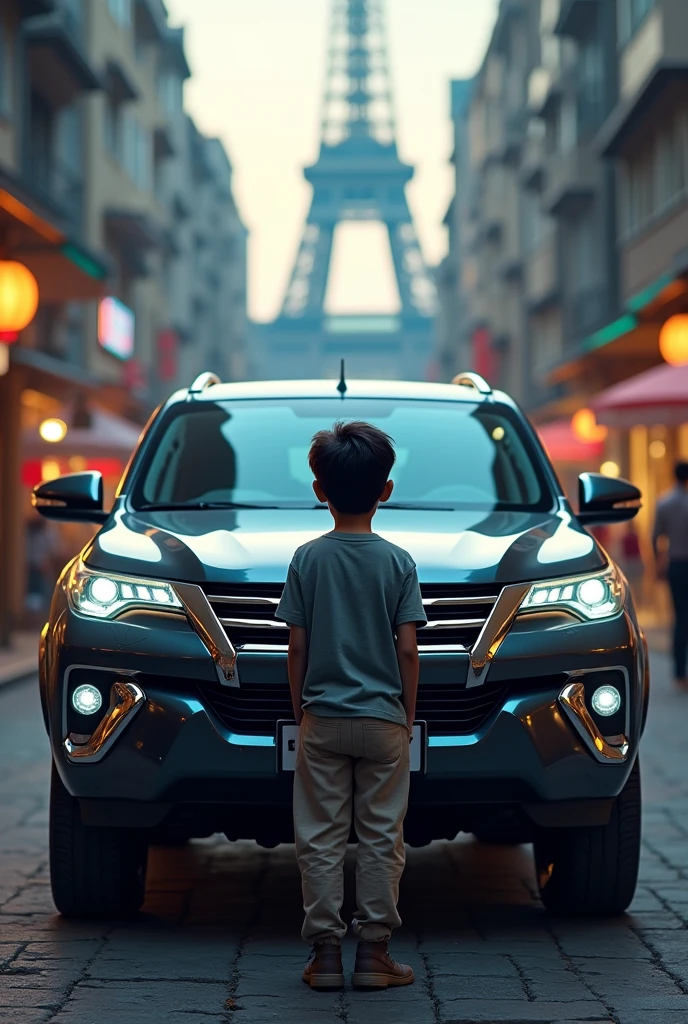 Trading setup and fortuner car with boy 
