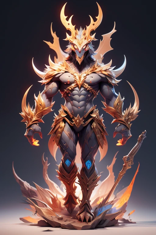 Create a monster image, a hybrid of different land animals.. The body is transparent and can be seen through. The image is sharp and detailed., with beautiful colors.. With arms, leg, eyes, mouth, พื้นหลังสีlegว