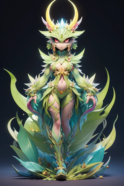 Create a monster image, a hybrid of different land animals.. The body is transparent and can be seen through. The image is sharp and detailed., with beautiful colors.. With arms, leg, eyes, mouth, พื้นหลังสีlegว