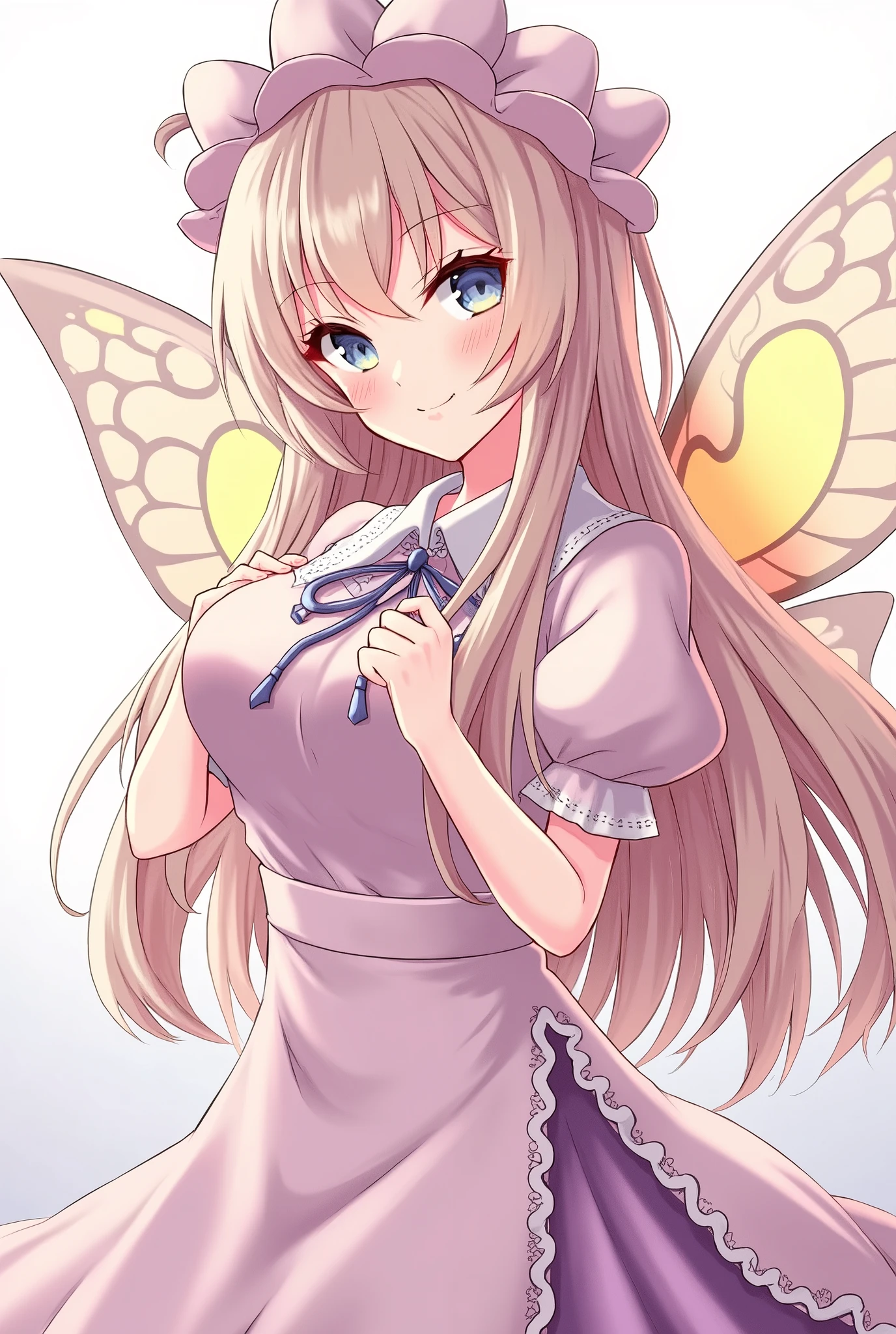 1girl ,fairy, butterfly wings, beautiful clothes,(high resolution, high detail, best quality), medium breasts