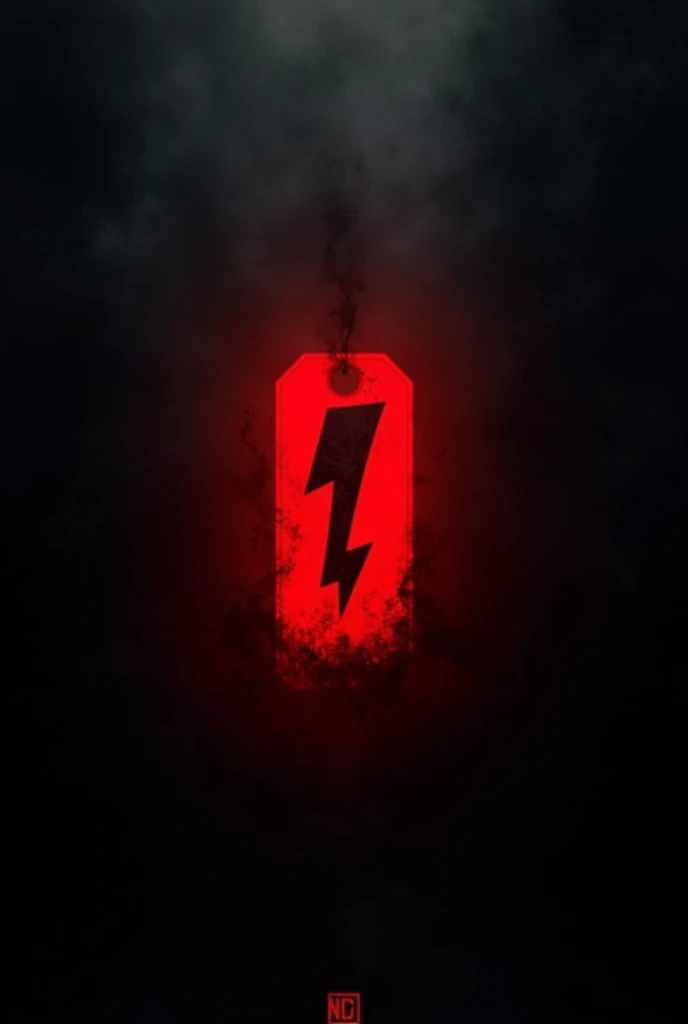 Red colour Warning  tag image
With dark black background 