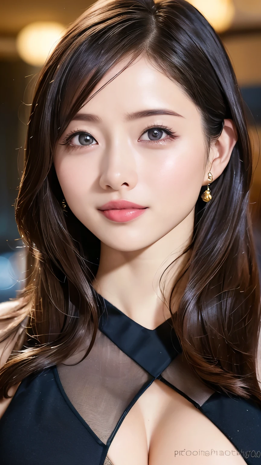 (8k, RAW Photos, Highest quality, masterpiece: 1.2)、Very detailed、Super Resolution、(Full body photography)、Natural color lip、Heavy eye makeup、(Super mini skirt tight dress costume 1.2), Gorgeous Accessories、Straight Hair、H cup breasts、Big Breasts:1.2、(Background of a high-end nightclub with a night view1.2)、(Dynamic Sexy Pose 1.2)、(Gorgeous Theme 1.2)、(With cleavage 1.2)、(((Blurred Background:1.5、Photo studio、Cinema Lighting、Professional Photographer)))