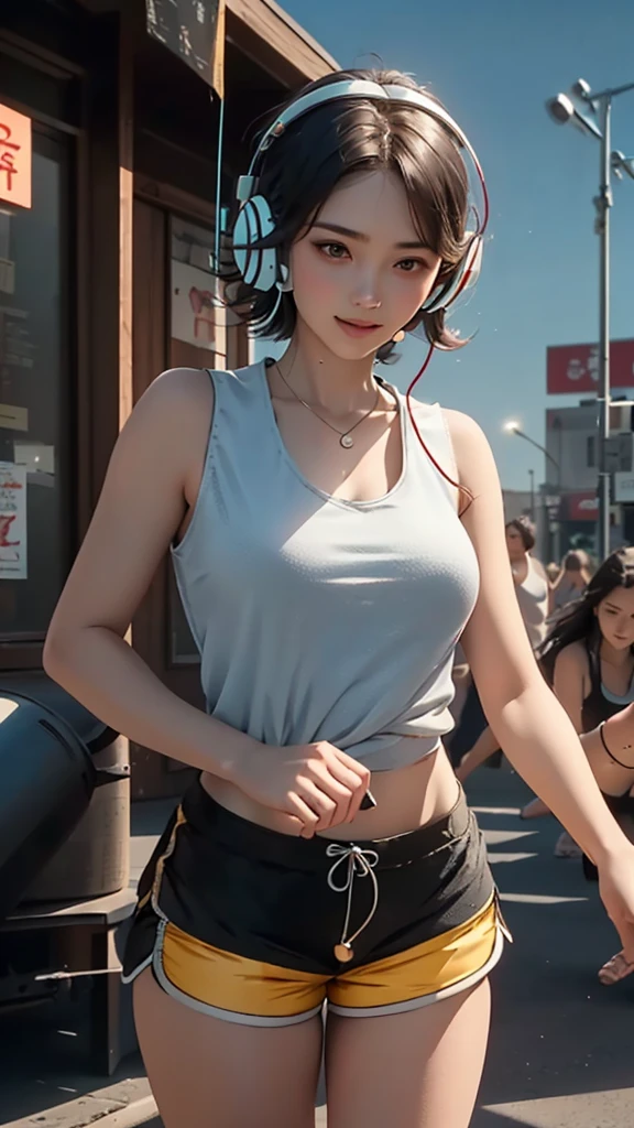 (RAW photo, 4k, masterpiece, high resolution, extremely complex) (realistic: 1.4), cinematic lighting Delicate girl with delicate facial features, oversized breasts
1 Girl, Single Focus, Summer Noon, Hot, 1990s\(Style\), White skin, Oversized breasts, Shorts, Sweat, (best quality), (Highres), (an extremely delicate and beautiful),,(Beautiful 8k face),(Brown eyes),(ulzzang-6500:1.0),(solo),( looking side),(spectators),(large breasts),(NBA),bent over,,lookside,(side), ,(Basketball sportswear),((Play basketball)),((gymnasium)),((speed)),(reality),