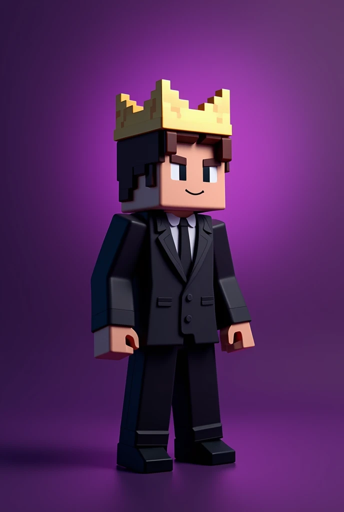 Minecraft youtube banner cute  with black suit and crown
With purple background beautiful