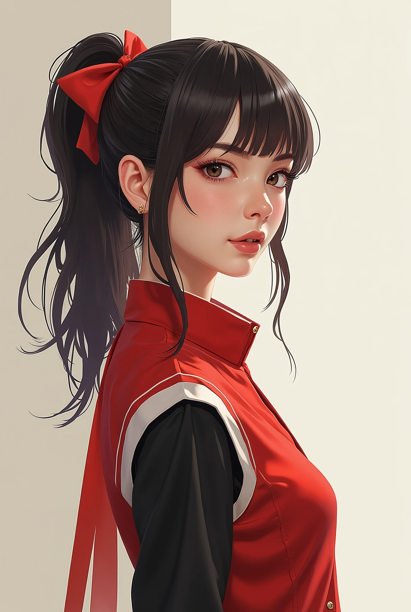 best quality, masterpiece, 1girl, 2020s, simple background