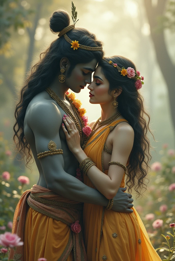 Krishna with Radha grainy image 
