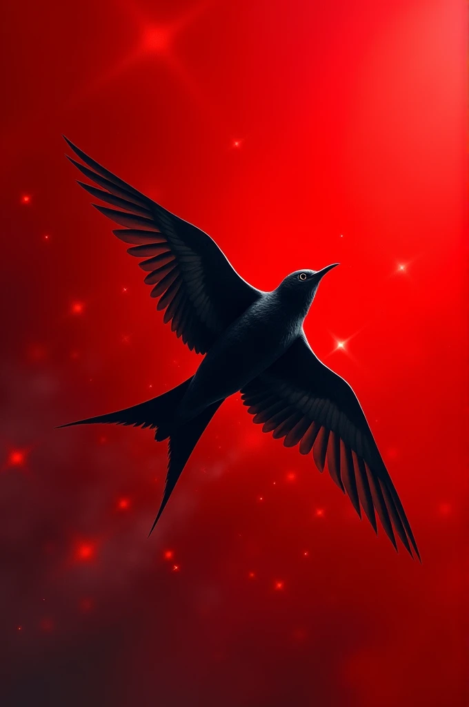 The black swift in an red background whith sine