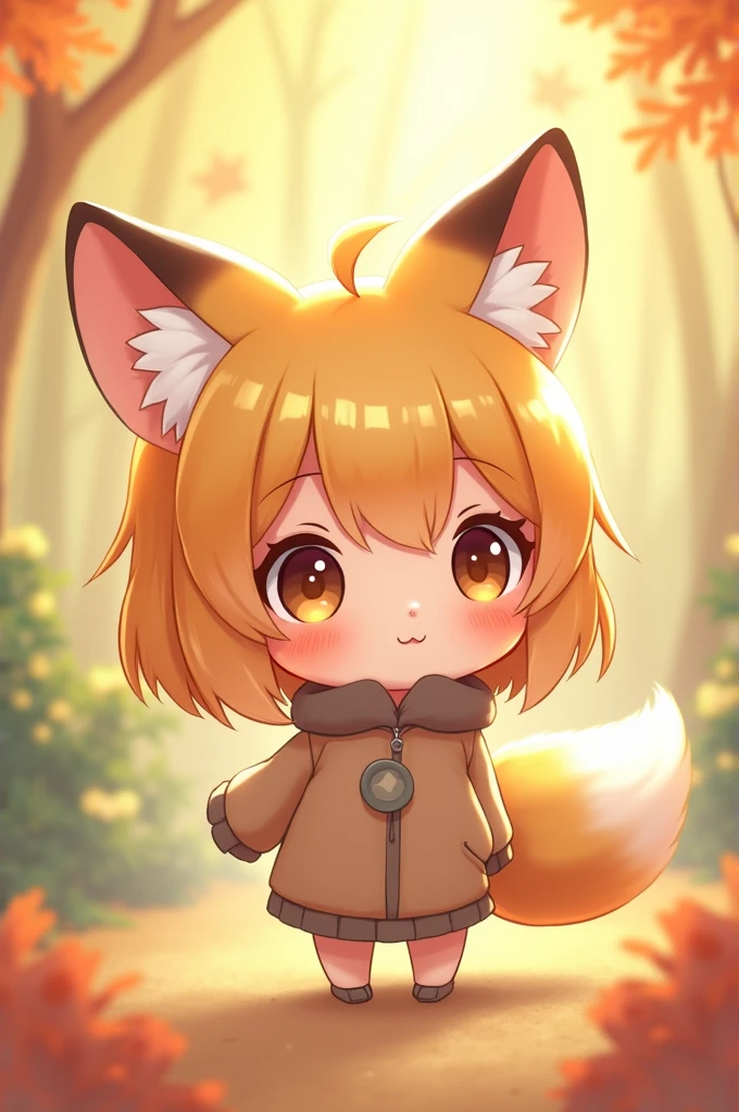 Cute chibi girl wearing a fox ear