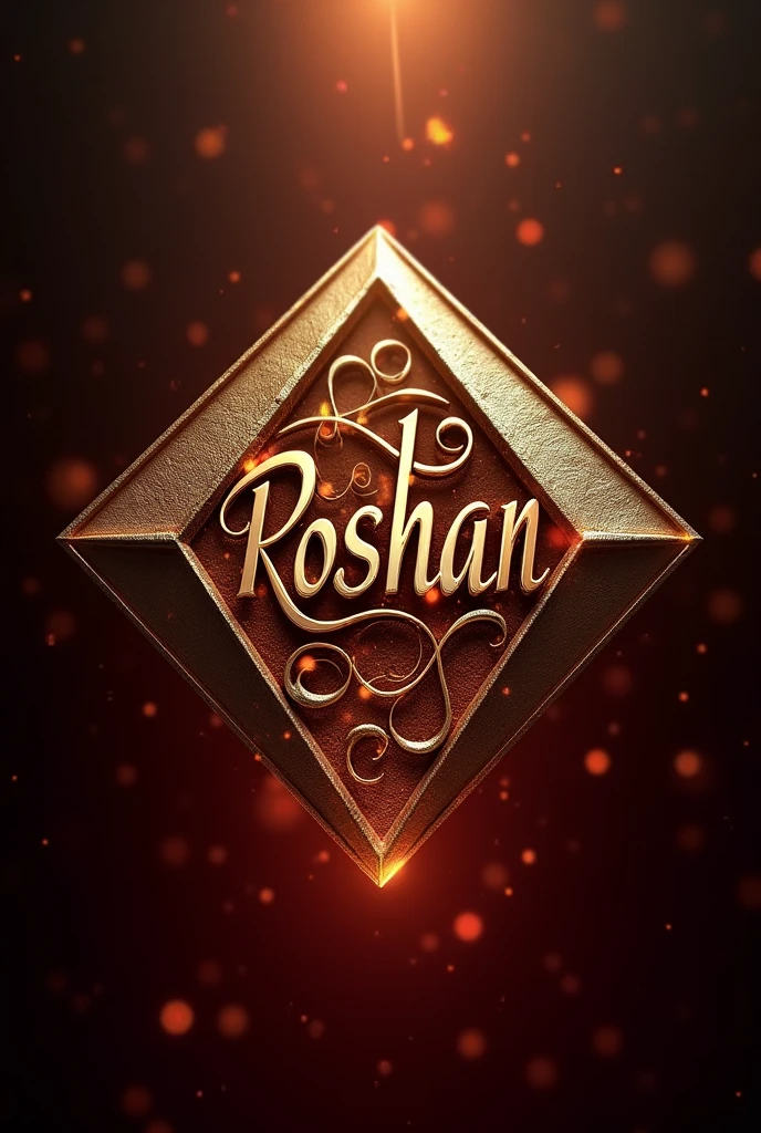 créer un disgne en diamant en coeur  intérieur écrit ROSHAN Create a world-class design with a diamond-shaped design