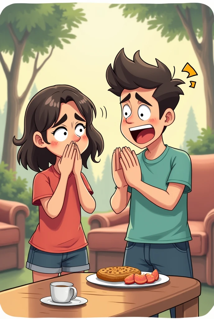 Girl farts and guy smells it