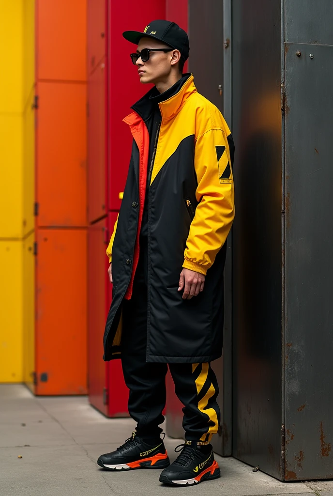 Clothing brand name zinc plus bd, colour combine with black red yellow orange