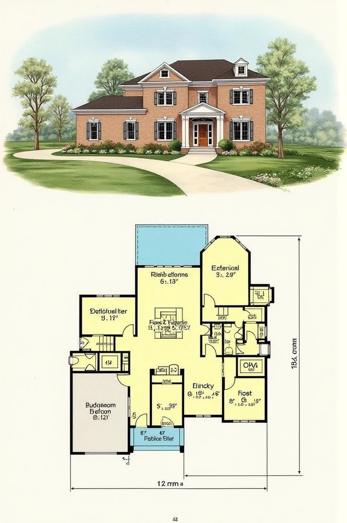 Make me a two storey house floorplan.