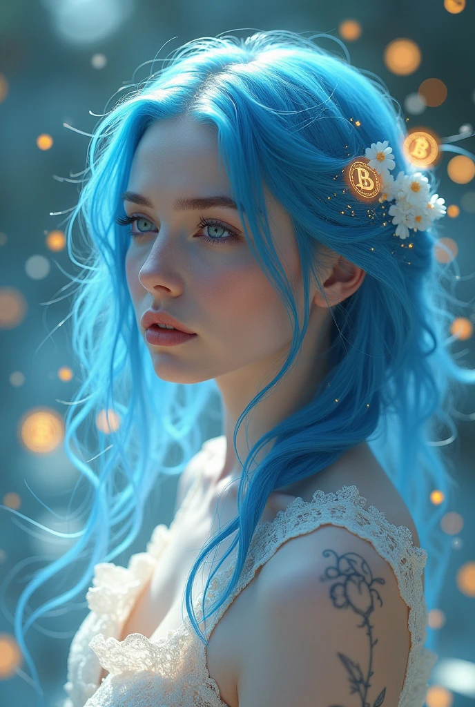 def create_sensual_malvina_scene_with_bitcoin(woman, malvina_elements, bitcoin_elements):
    return (f"Imagine a scene where {woman} is reimagined as a modern-day Malvina, embodying both sensitivity and strength, surrounded by {malvina_elements} and {bitcoin_elements}. Her blue hair flows like digital waves, intertwining with golden bitcoin symbols, while her porcelain skin reflects the cool glow of blockchain technology. The scene exudes a gentle, yet powerful allure, capturing the essence of a fairy tale intertwined with the digital age.")

# Пример использования
sensual_malvina_scene_with_bitcoin = create_sensual_malvina_scene_with_bitcoin(
    "a graceful and enigmatic woman",
    "delicate lace dresses, soft pastel colors, and a mystical aura of timeless beauty",
    "glowing bitcoin tattoos on her wrists and digital textures subtly incorporated into her attire"
)
print(sensual_malvina_scene_with_bitcoin)
