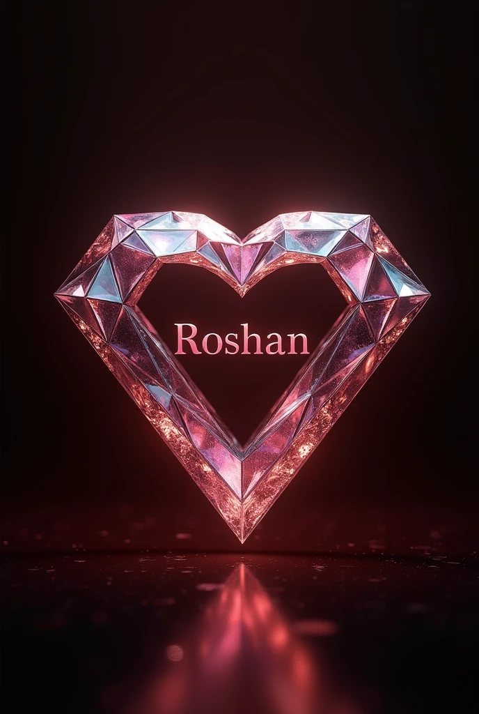 créer un disgne en diamant en coeur intérieur écrit ROSHAN Create a world-class design with a diamond-shaped design love top